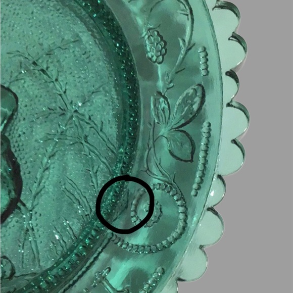 Vintage PAIRPOINT Glass Cup Plate #8 Peter Rabbit, Green Briar Green - Picture 8 of 8